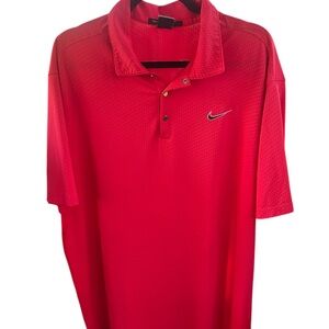 Nike Red Polo Shirt Classic Style Tiger Woods Sunday Red